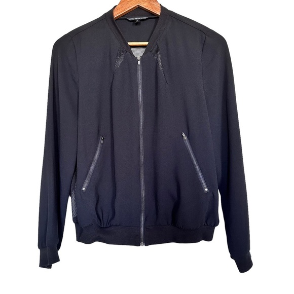 Walter Baker The View Women’s Sz XS Black Bomber Jacket Mesh Back - Picture 2 of 8